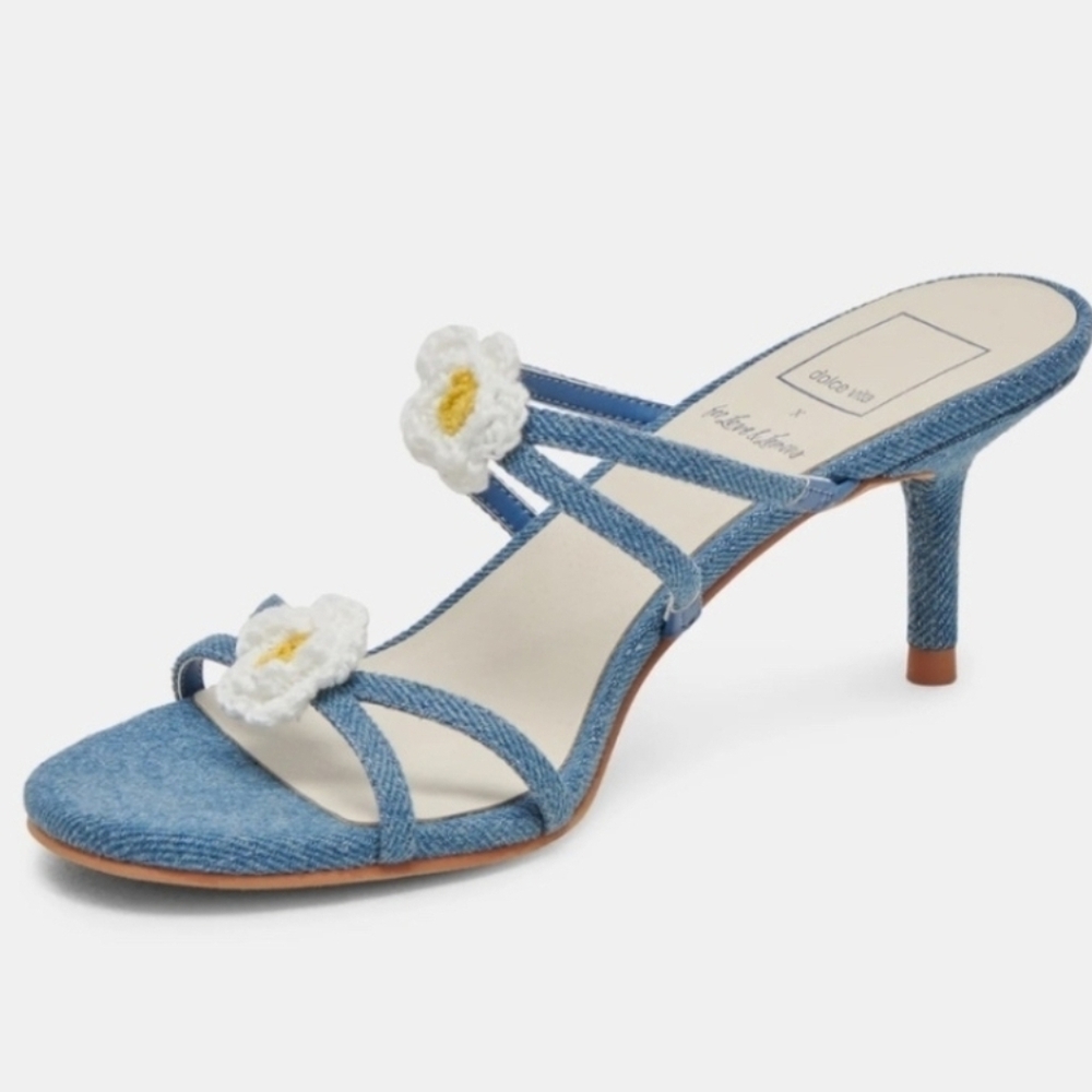 💙▪️DOLCE VITA▪️ X For Love and Lemons Denim Blue Bete Heeled Sandals